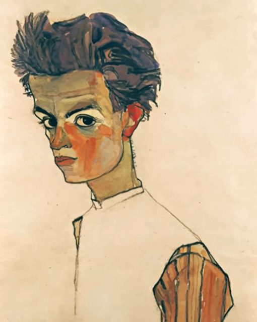 Egon Schiele Self Portrait Paint by numbers