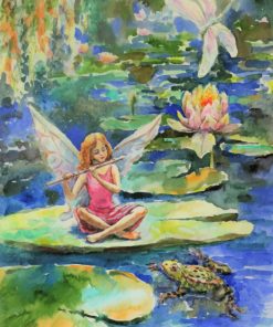 Lotus Flower Fairy paint by numbers