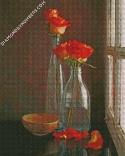 flowers in a glass of water diamond paintings