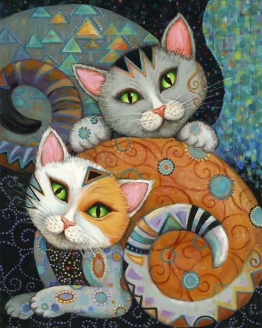 Folk Art Cat paint by numbers