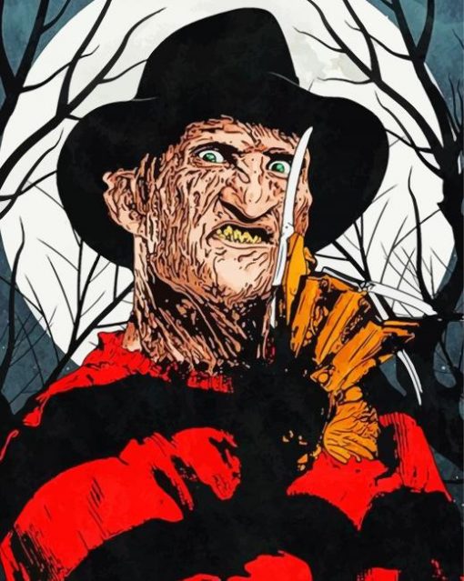 Scary Freddy Krueger Paint by numbers