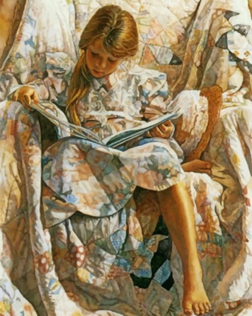 Girl Reading By Steve Hanks piant by numbers