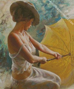 girl with umbrella diamond paintings