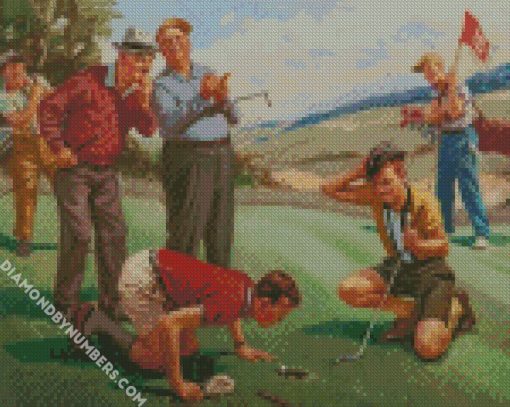 golf scene diamond painting