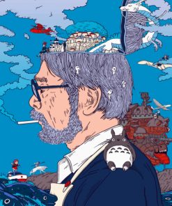 Hayao Miyazaki illustration Piant by numbers