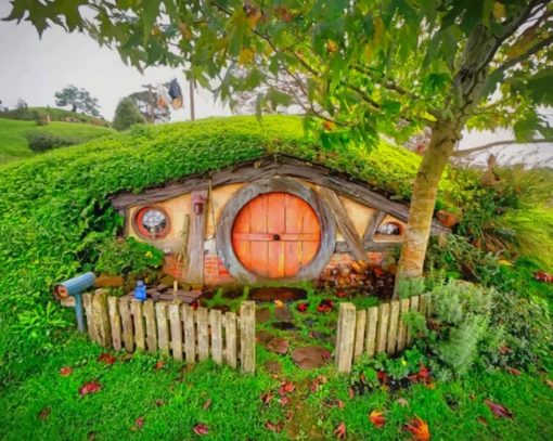 Hobbit Hole New Zealand paint by numbers