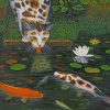 Koi Pond Cat Paint by numbers
