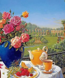 Romantic Morning Tea Set paint by numbers