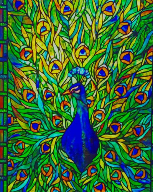 Stained Glass Peacock - 5D Diamond Paintings - DiamondByNumbers - Diamond  Painting art