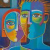 Abstract Couple in love Diamond Paintings