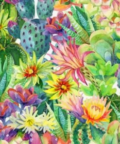 Cactus-And-Flowers-paint-by-number
