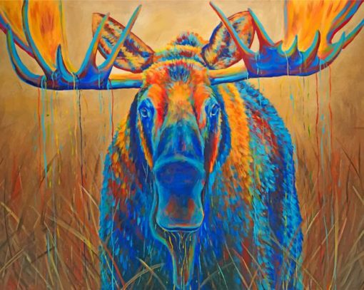 Colorful-Moose-Animal-paint-by-numbers