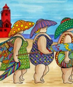 Fat-Ladies-In-The-Beach-paint-by-numbers