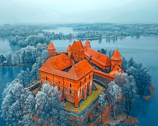 Lithuania-castle-wintert-rakai-paint-by-numbers