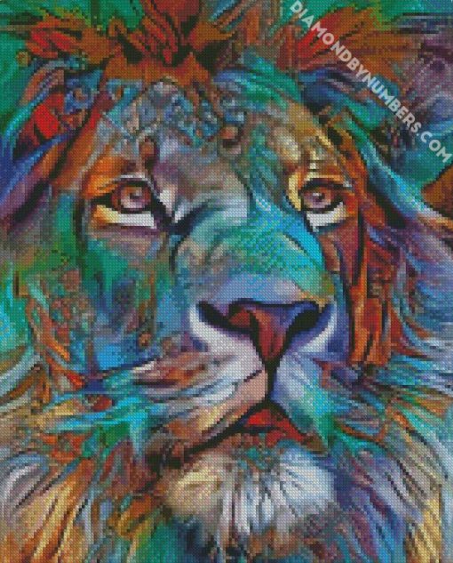 aesthetic abstract lion diamond painting