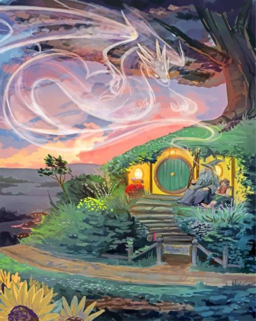 Aesthetic Hobbit House paint by numbers