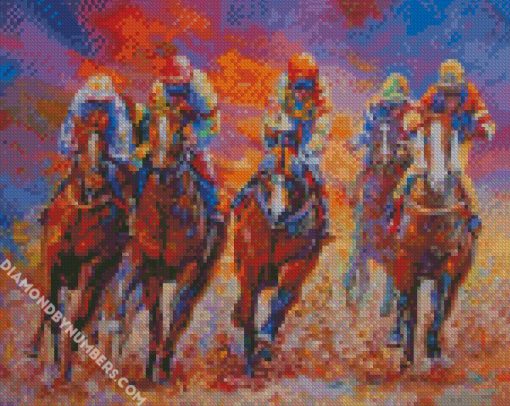 aesthetic horse race diamond painting