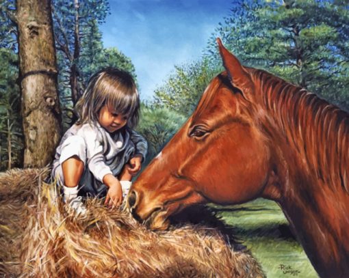 baby-girl-and-horse-paint-by-number