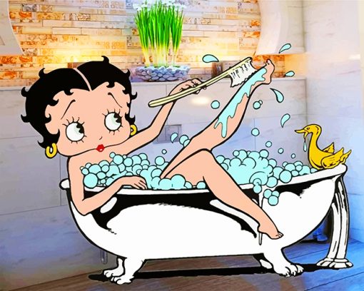 betty-boop -taking-a-bath-paint-by-numbers