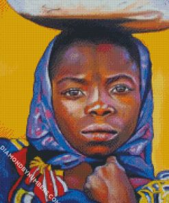 black african girl diamond painting