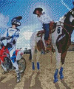 cowgirl and dirt bikes diamond paintings