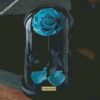 cyan glass rose diamond painting