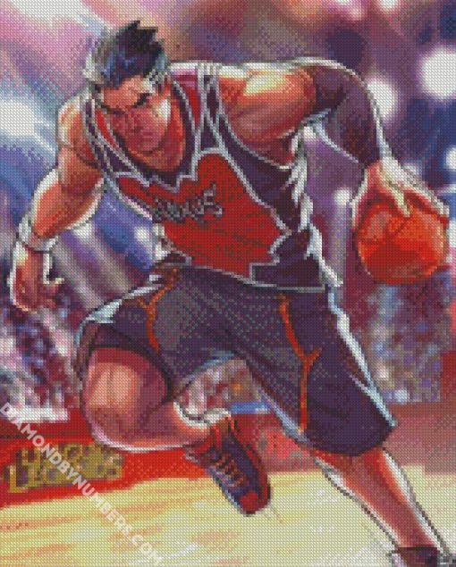 darius playing basketball diamond painting