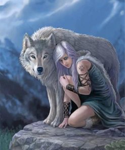 girl-and-grey-wolf-paint-by-number