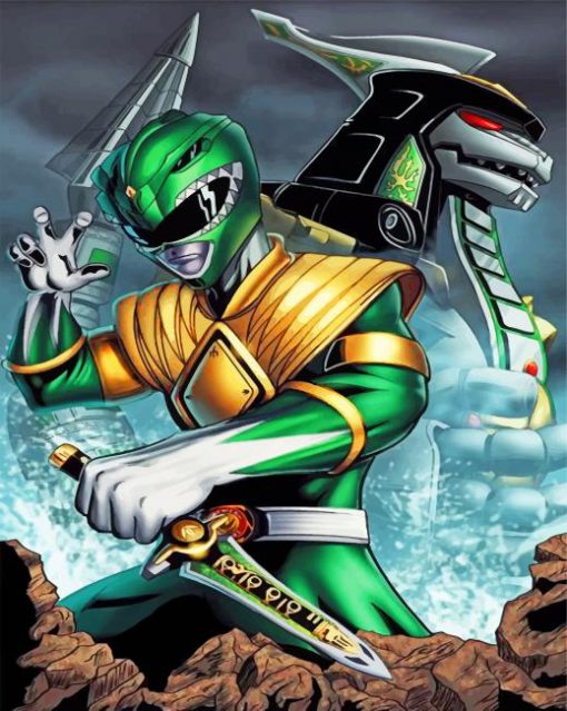green-power-ranger-paint-by-numbers