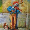 sad clown with his only friend diamond painting