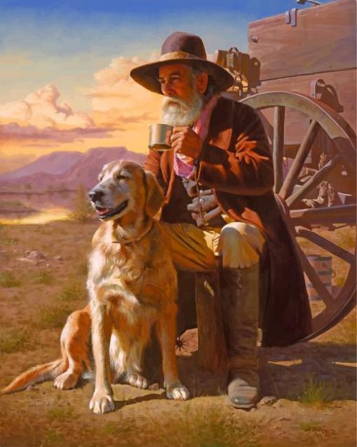 western-old-man-and-his-dog-paint-by-numbers