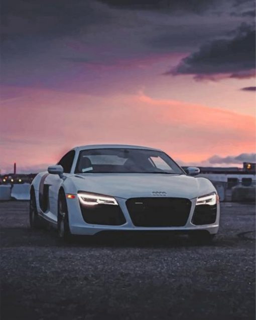 white-audi-r8-paint-by-number