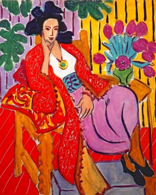 woman-wearing-red-by-matisse-paint-by-numbers