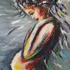 Abstract pregnant woman diamond painting