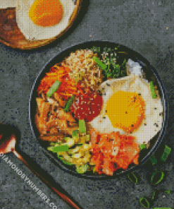 Tasty Bibimbap Food paint by numbers