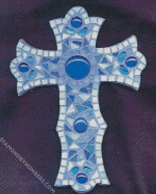 aesthetic Blue Cross diamond painti