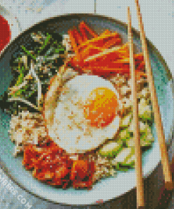 Tasty Bibimbap Food paint by numbers