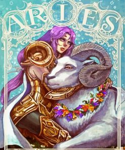Aries Zodiac Illustration Paint By Number