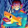 Baby Shark And Merman paint by numbers