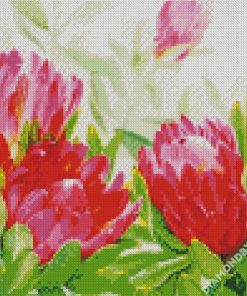 Blooming Pink Proteas diamond painting