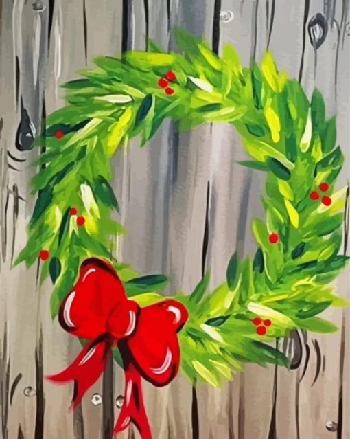 Christmas Wreath diamond paint by numbers