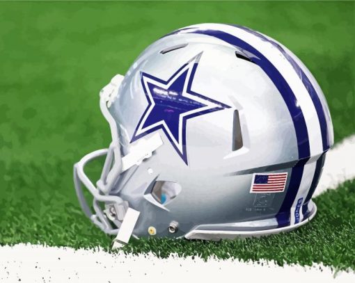 Dallas Cowboys Helmet Illustration paint by numbers