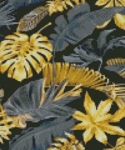 Gold Tropical Leaves diamond painting