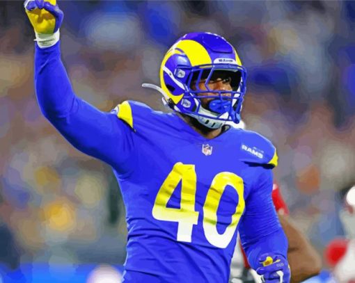 Los Angeles Rams Player Diamond by numbers