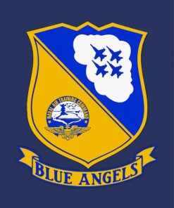 Navy Blue Angels Logo Diamond by numbers