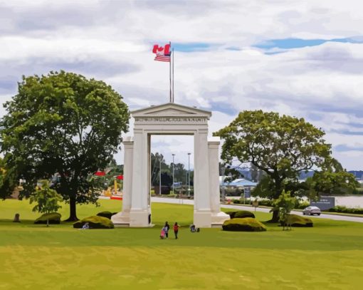 Peace Arch Provincial Park White Rock paint by numbers