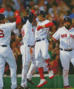 Red Sox Baseball Team diamond paint
