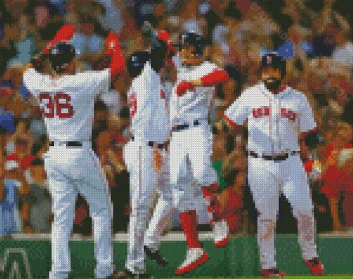 Red Sox Baseball Team diamond paint