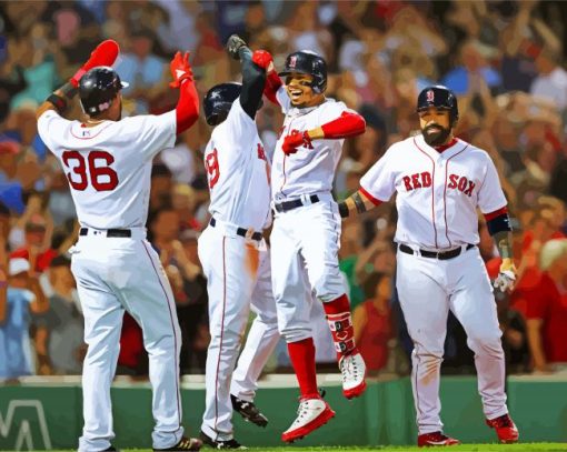 Red Sox Baseball Team Paint By Number