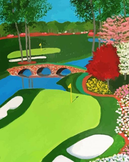 Aesthetic Amen Corner Golf Paint By Number